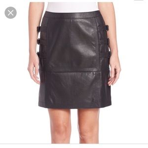 BCBG faux leather mini skirt.